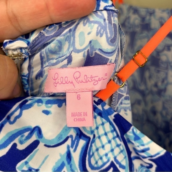 🐘💖 Lilly Pulitzer Celyn Elephant Print Romper Size 6 - Picture 9 of 9